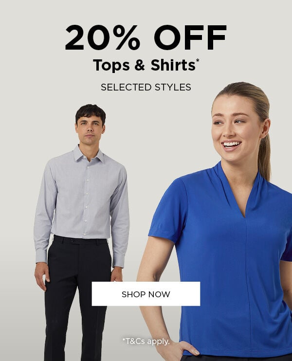 Now on: 20% off Selected Tops & Shirts*