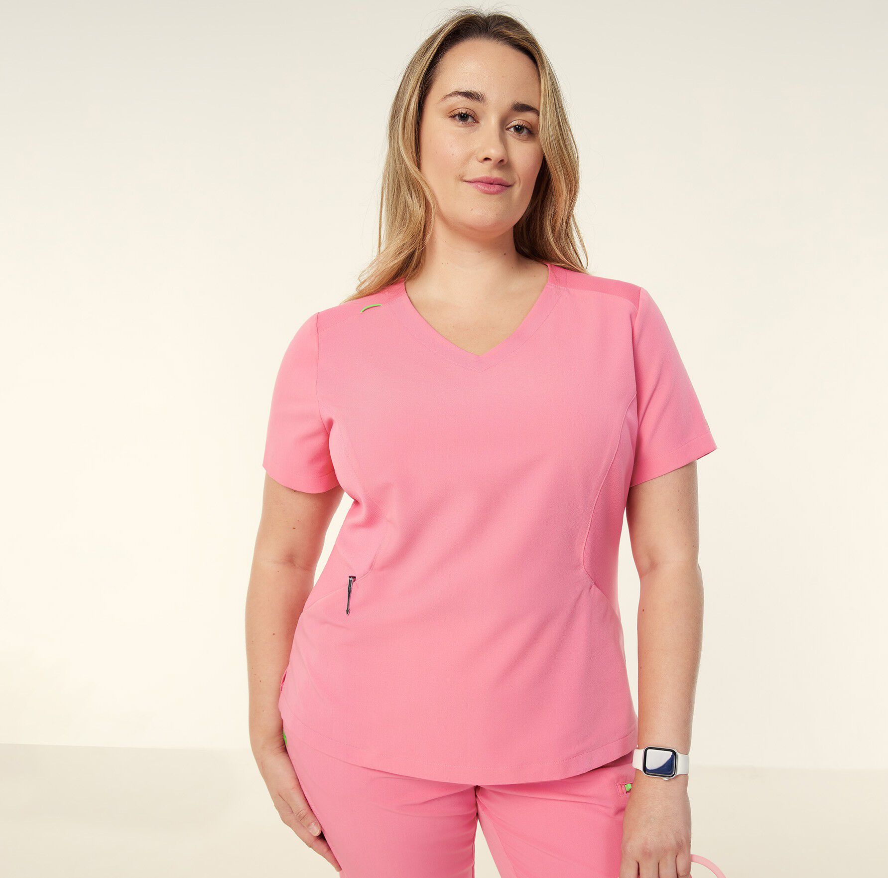 Invigorate Helen V Neck Top - Pink