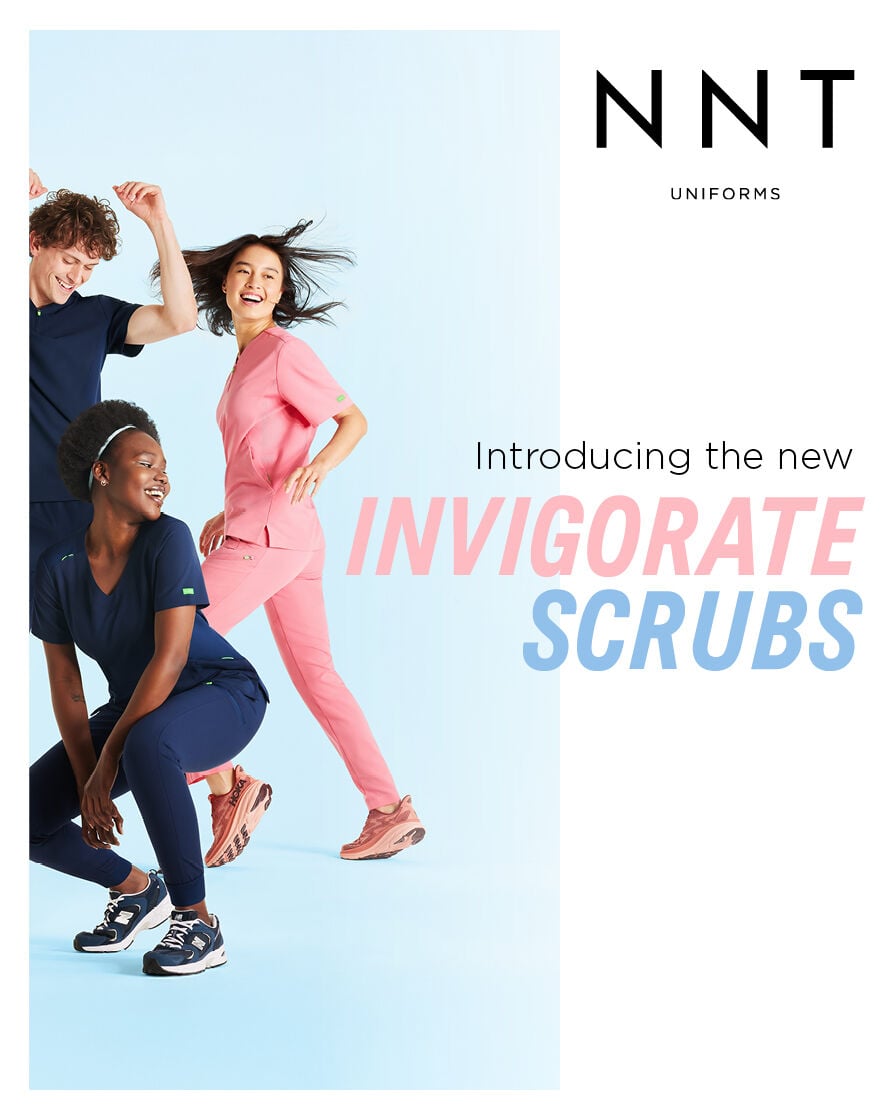 Introducing our 4-way stretch Invigorate Scrubs!