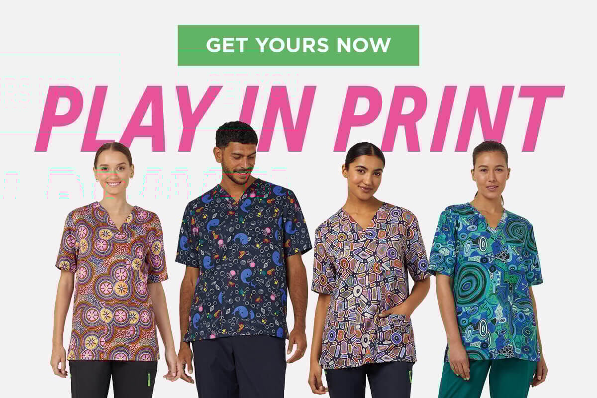 Play in Print - Get your printed scrub top now