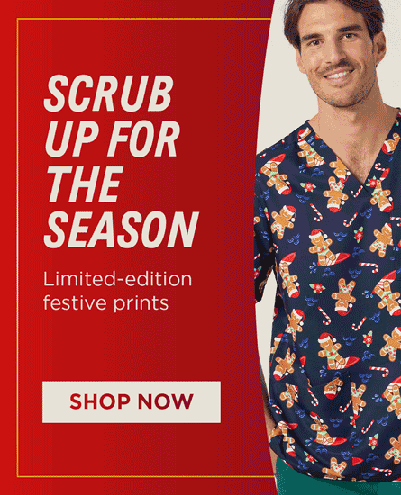 Scrub up for the season - shop limited-edition festive scrubs