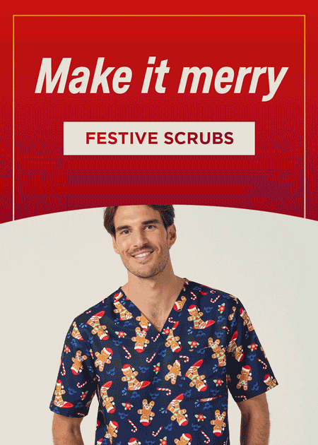 Make it merry - Shop Festive Scrubs