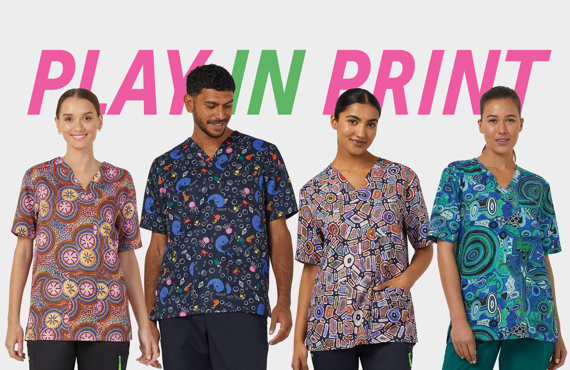 PLAY IN PRINT - SHOP FUN SCRUBS