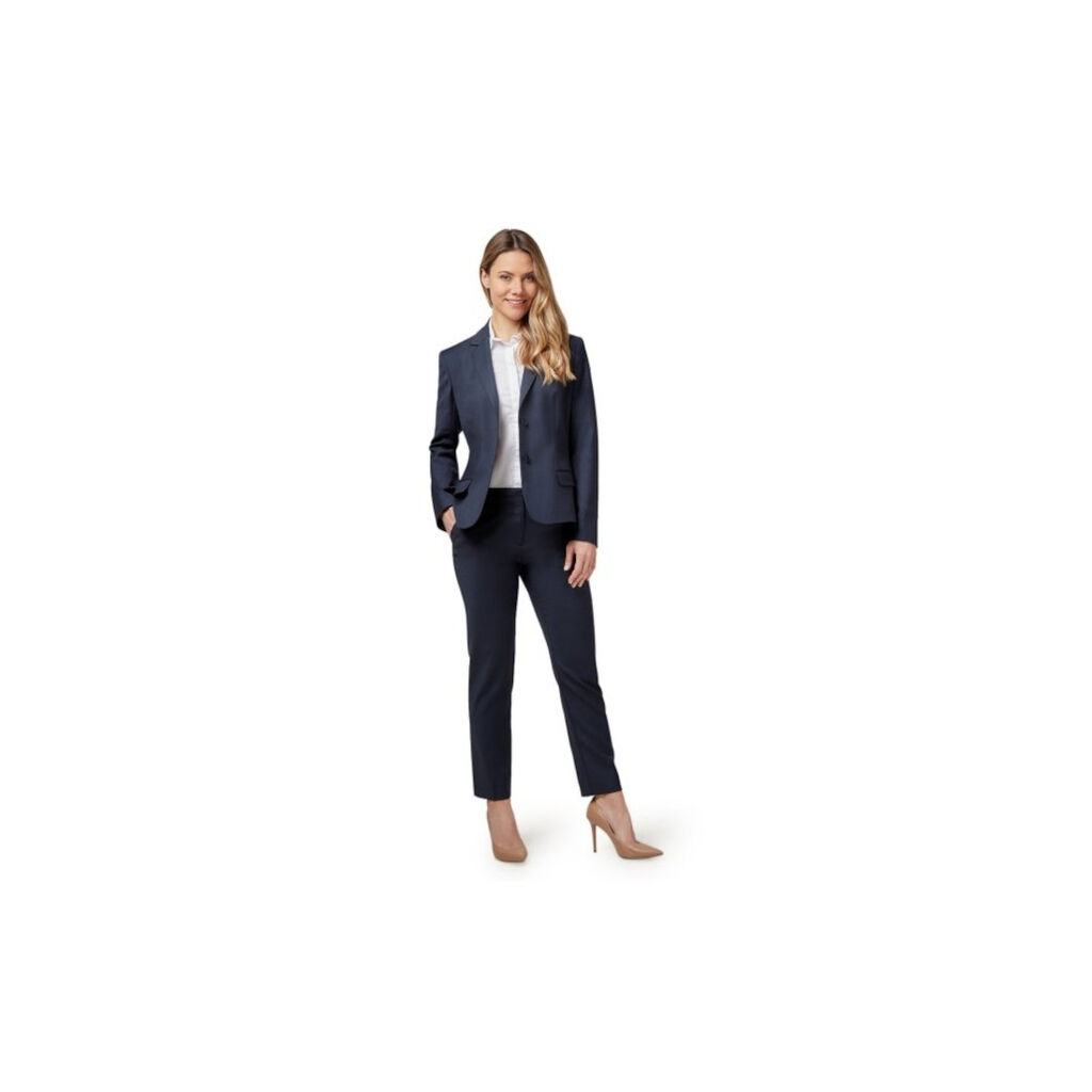Sharkskin 2 Button Mid-Length Detail Jacket