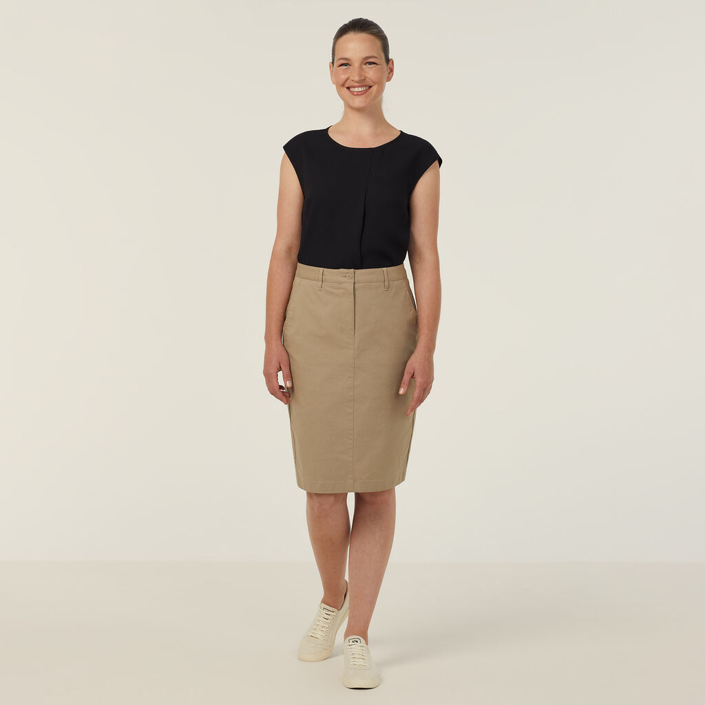 Stretch Cotton Chino Skirt