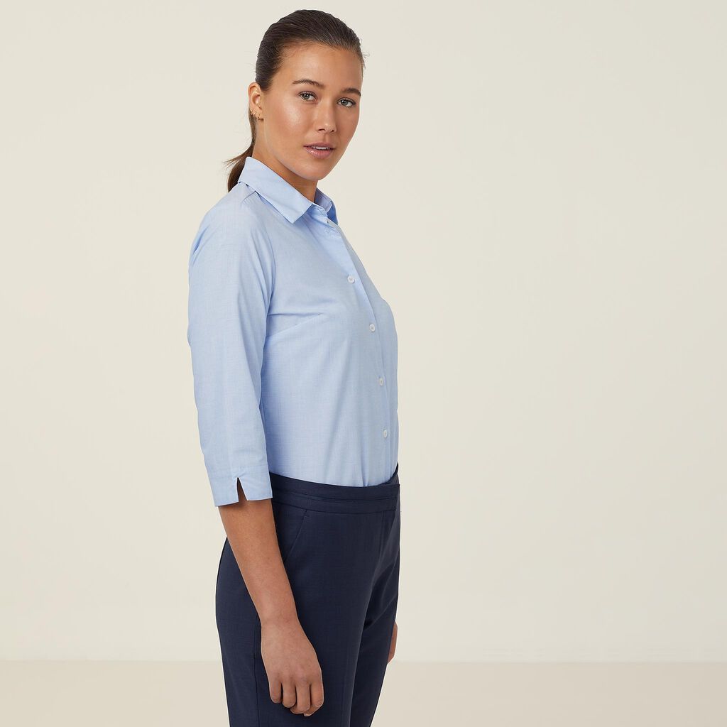 Poly Cotton End On End 3/4 Sleeve Shirt