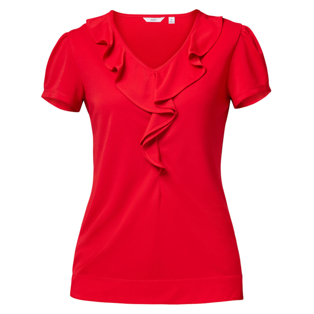 Matt Jersey Cap Sleeve Ruffle T-Top