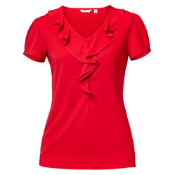 Matt Jersey Cap Sleeve Ruffle T-Top