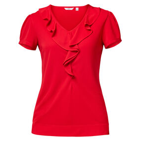 Matt Jersey Cap Sleeve Ruffle T-Top