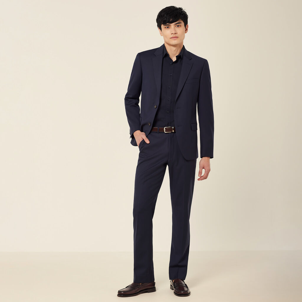 Wool Blend Twill Tailored 2 button jacket
