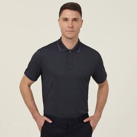 Textured Cotton Poly Short Sleeve Polo
