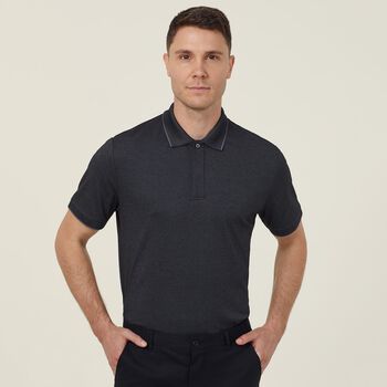 Textured Cotton Poly Short Sleeve Polo