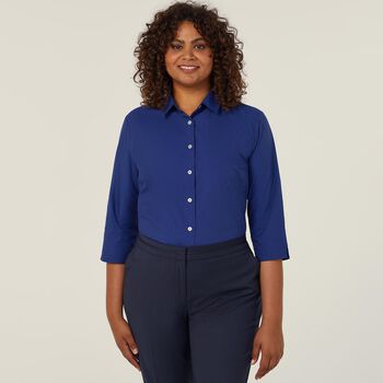 Poly Cotton End On End 3/4 Sleeve Shirt
