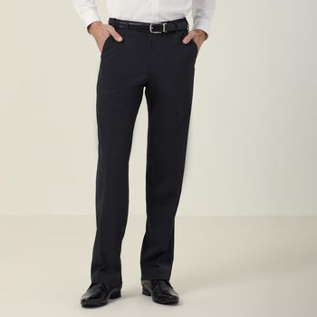 Stretch Wool Blend Flat Front Pant