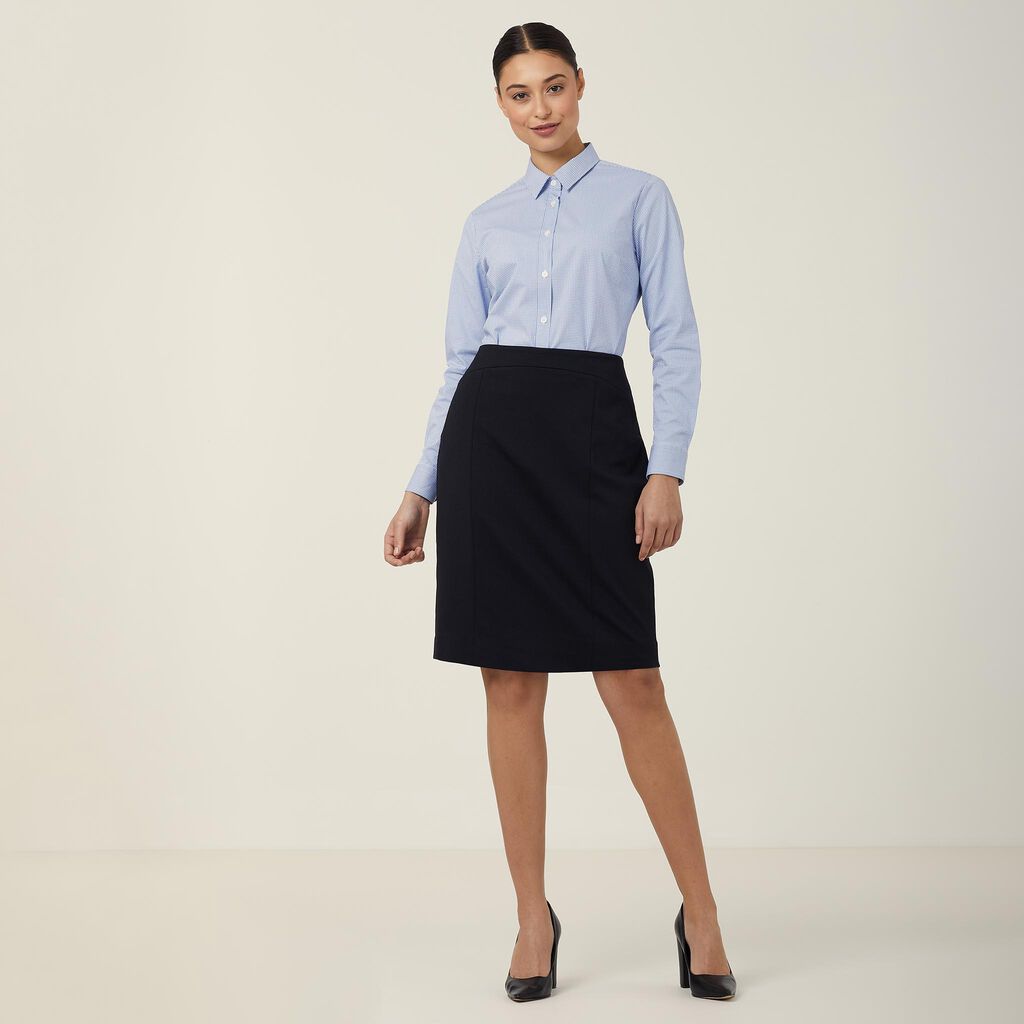 Avignon Gingham Check Stretch Long Sleeve Slim Shirt