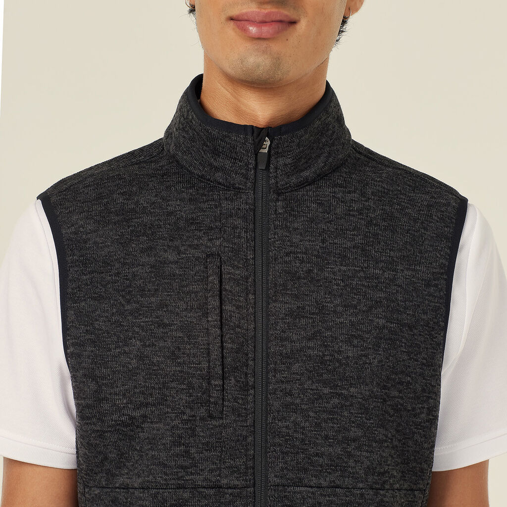 Men's Textured Fleece Zip Front Vest