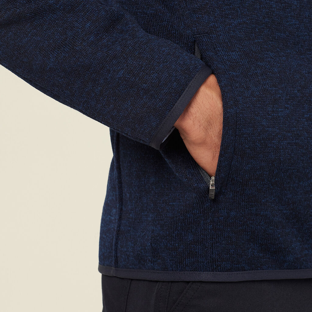 Men's Textured Fleece Zip Front Jacket