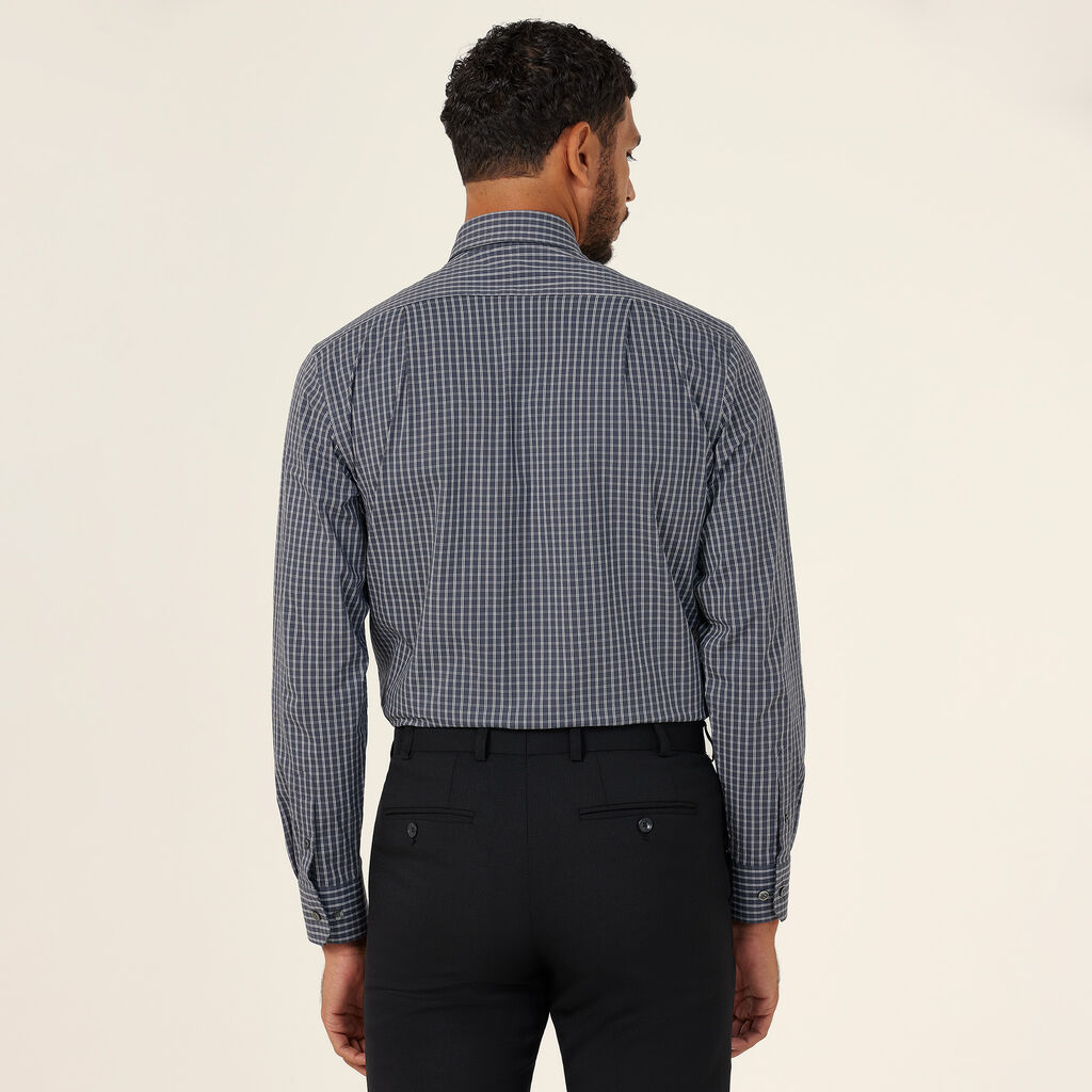 Avignon Window Check Stretch Long Sleeve Shirt