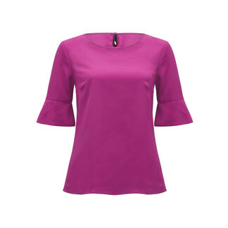 French Georgette Fluted Sleeve Top