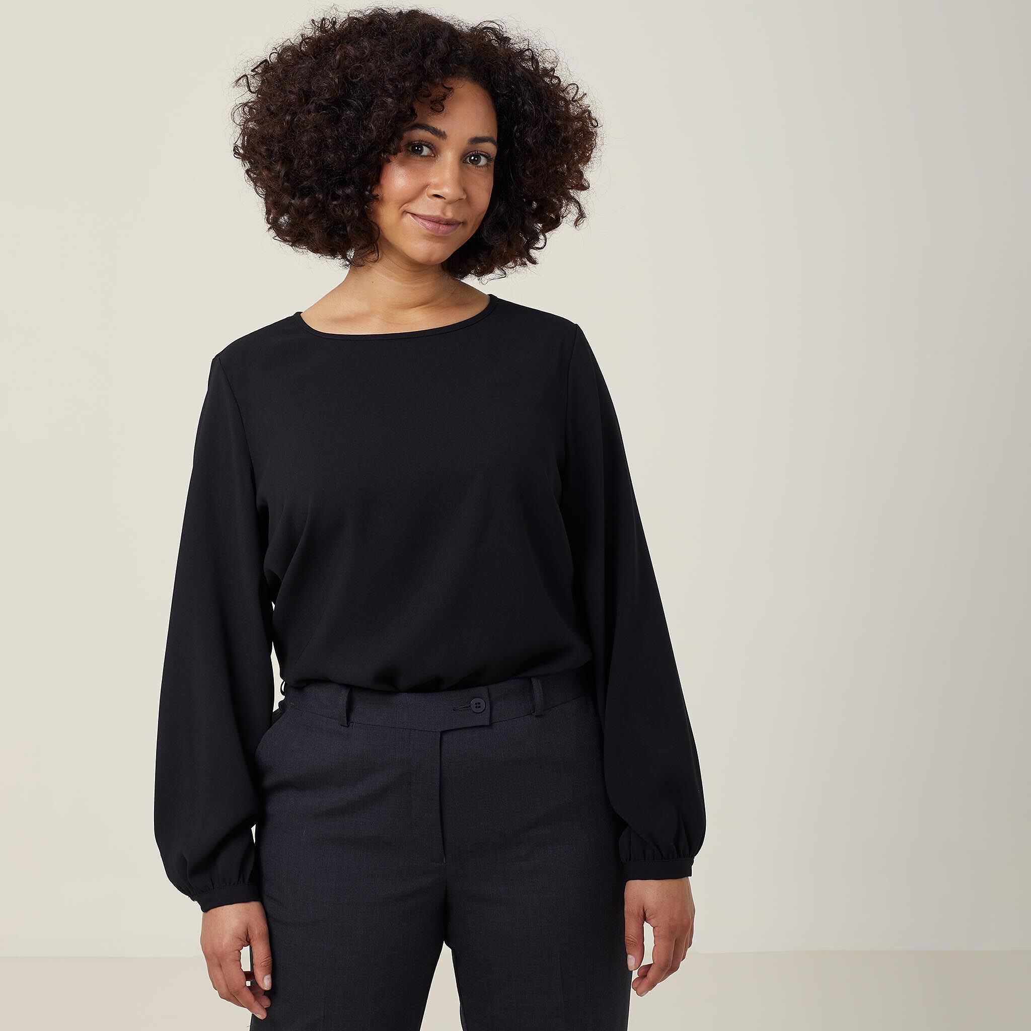 Black long deals sleeve blouse