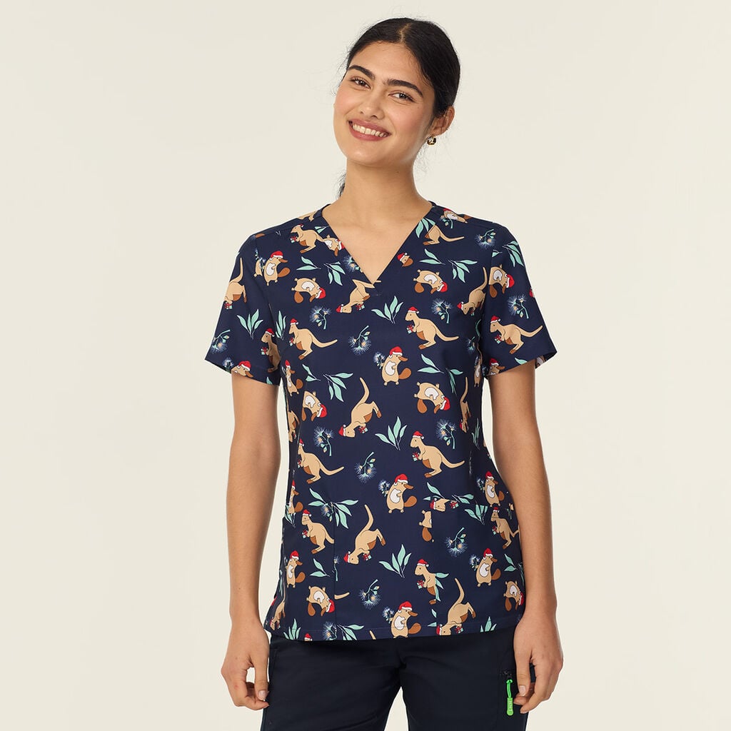 Native Festive Scrub Top