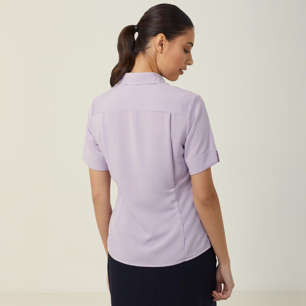 Poly Print Short Sleeve Action Back Shirt