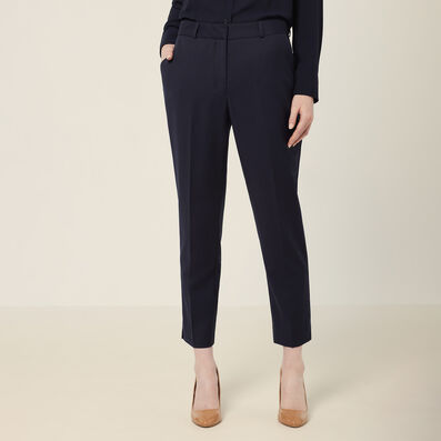 Wool Blend Twill Secret Waist Slim Leg Pant