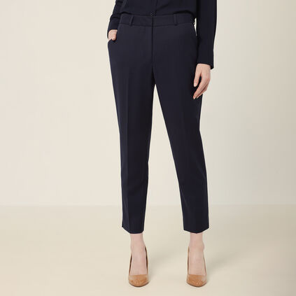 Wool Blend Twill Secret Waist Slim Leg Pant