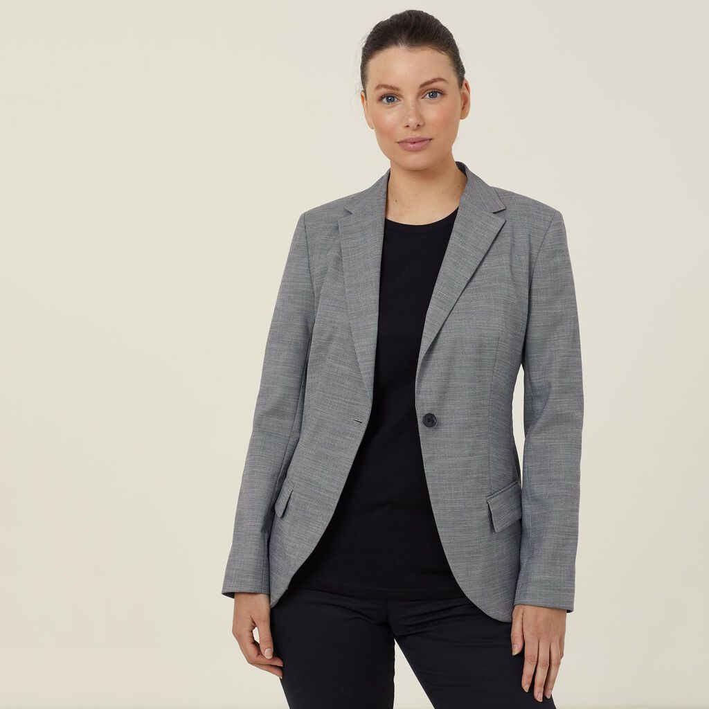 Linen Look Half-Lined Jacket, grey | NNT Uniforms