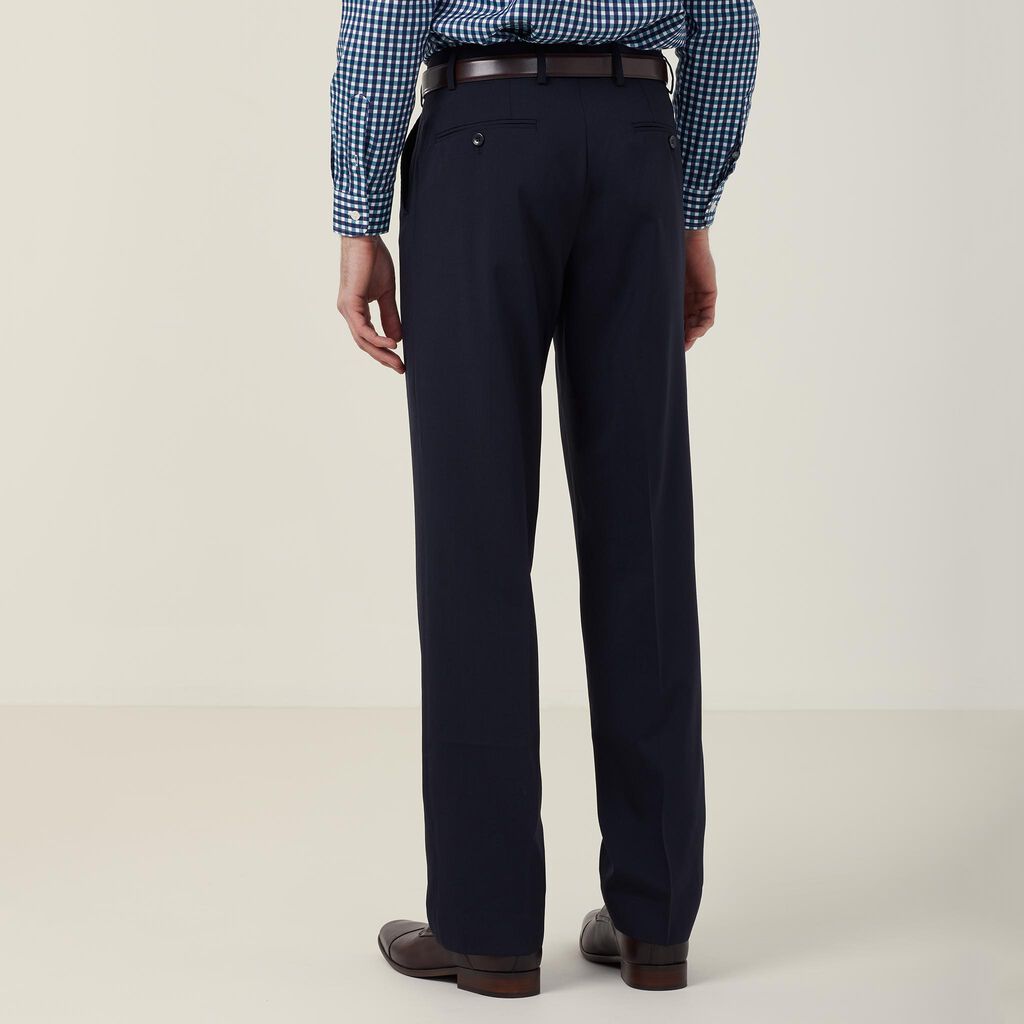 Stretch Wool Blend Flat Front Pant