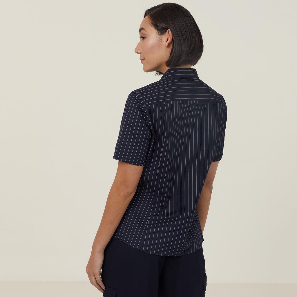 Avignon Pinstripe Stretch Short Sleeve Shirt