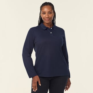 Antibacterial Polyface Long Sleeve Polo