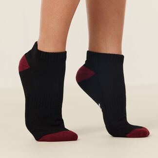 Bamboo Contrast Heel Sports Ankle Socks