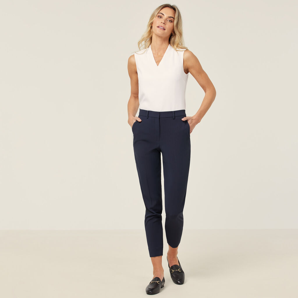 Crepe Stretch High Waist Cropped Pant