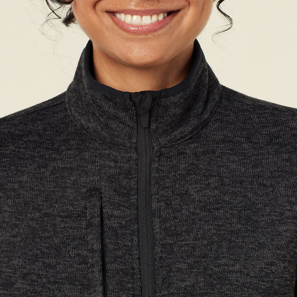 Textured Fleece Zip Front Vest