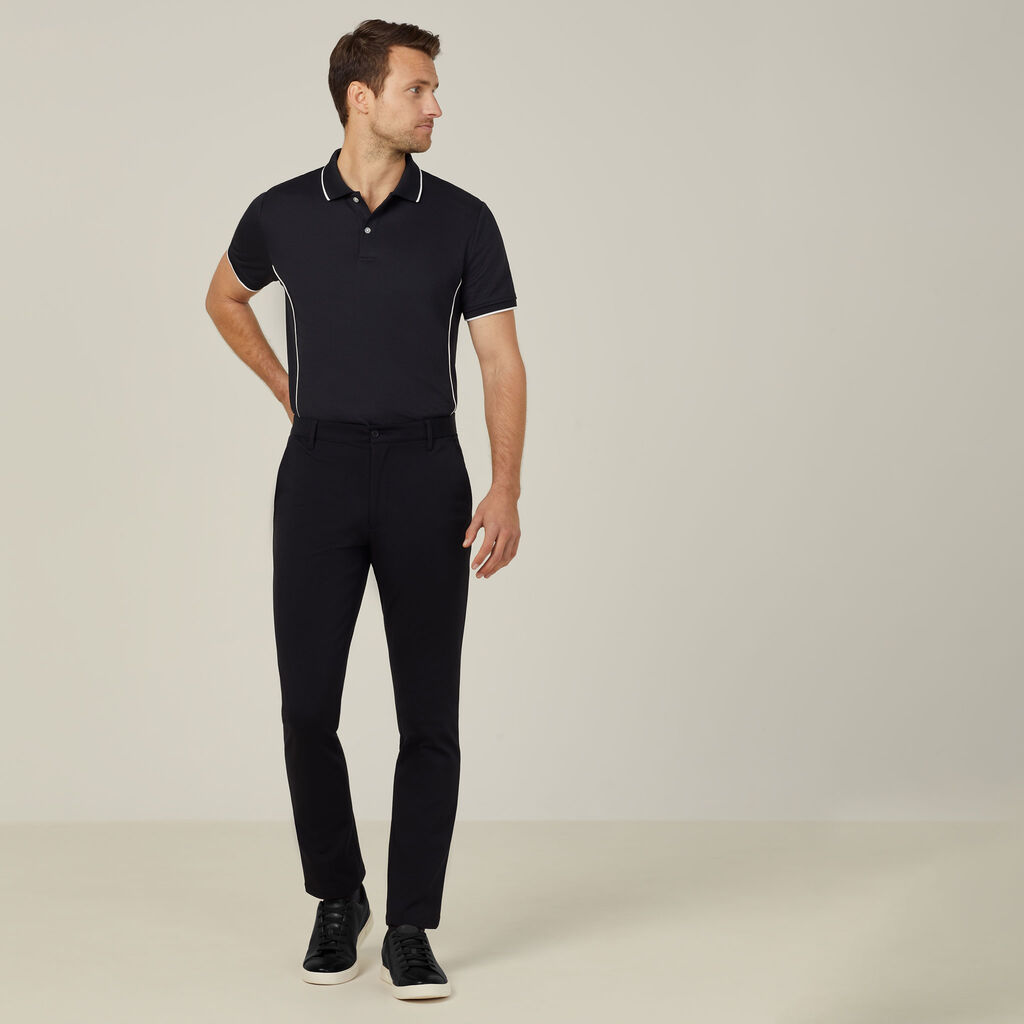 Antibacterial Polyface Short Sleeve Tipped Polo