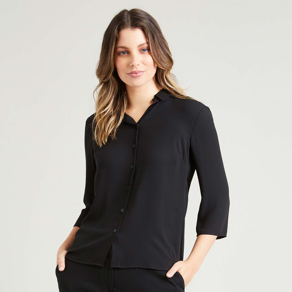 3/4 Sleeve Pleat Detail Blouse
