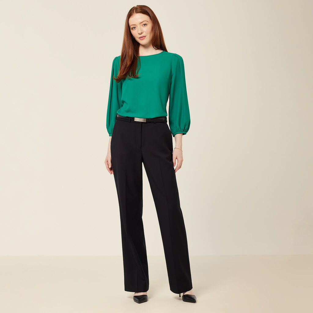 Wool Blend Twill  Secret Waist Regular Fit Pant