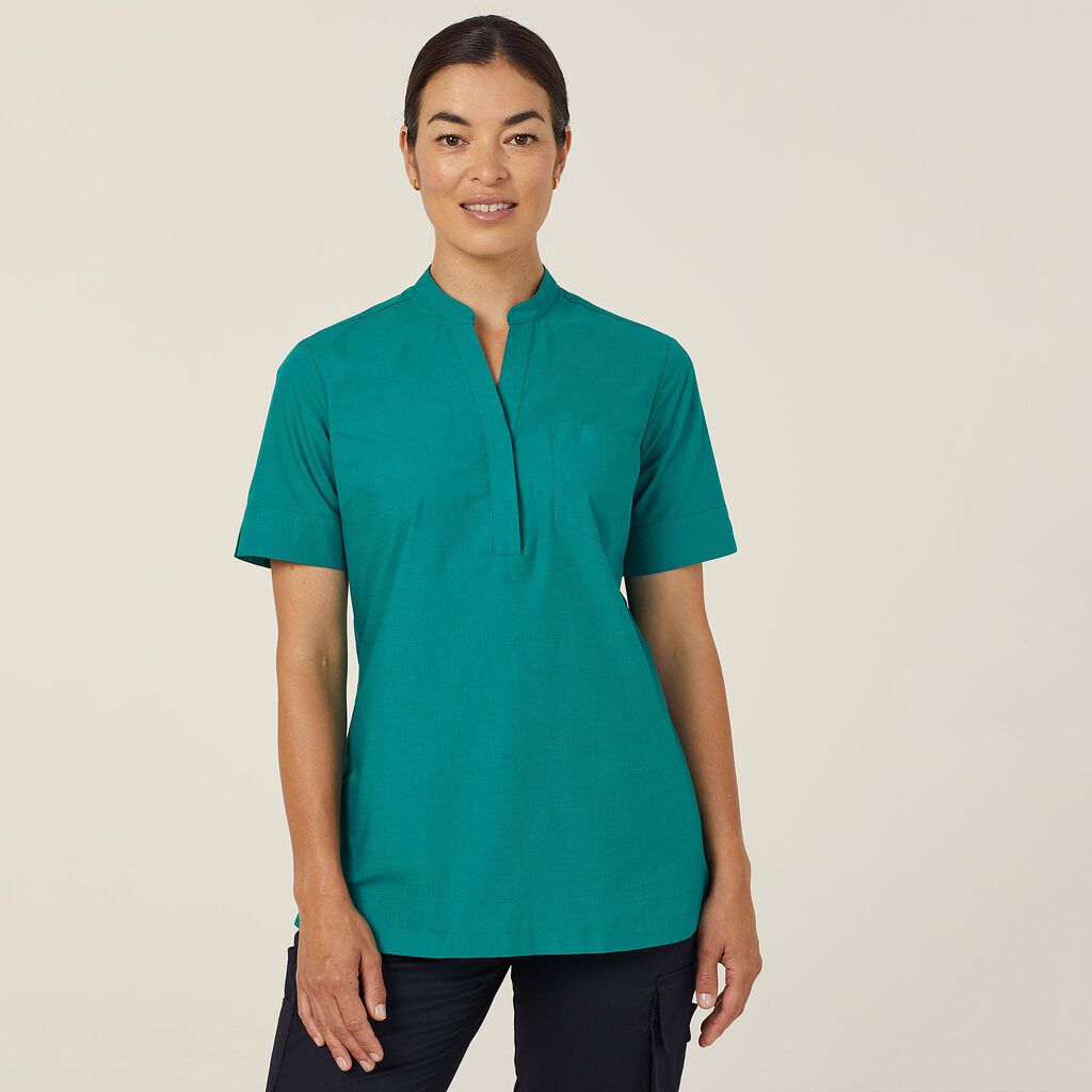 Poly Cotton End On End Short Sleeve Tunic image number null