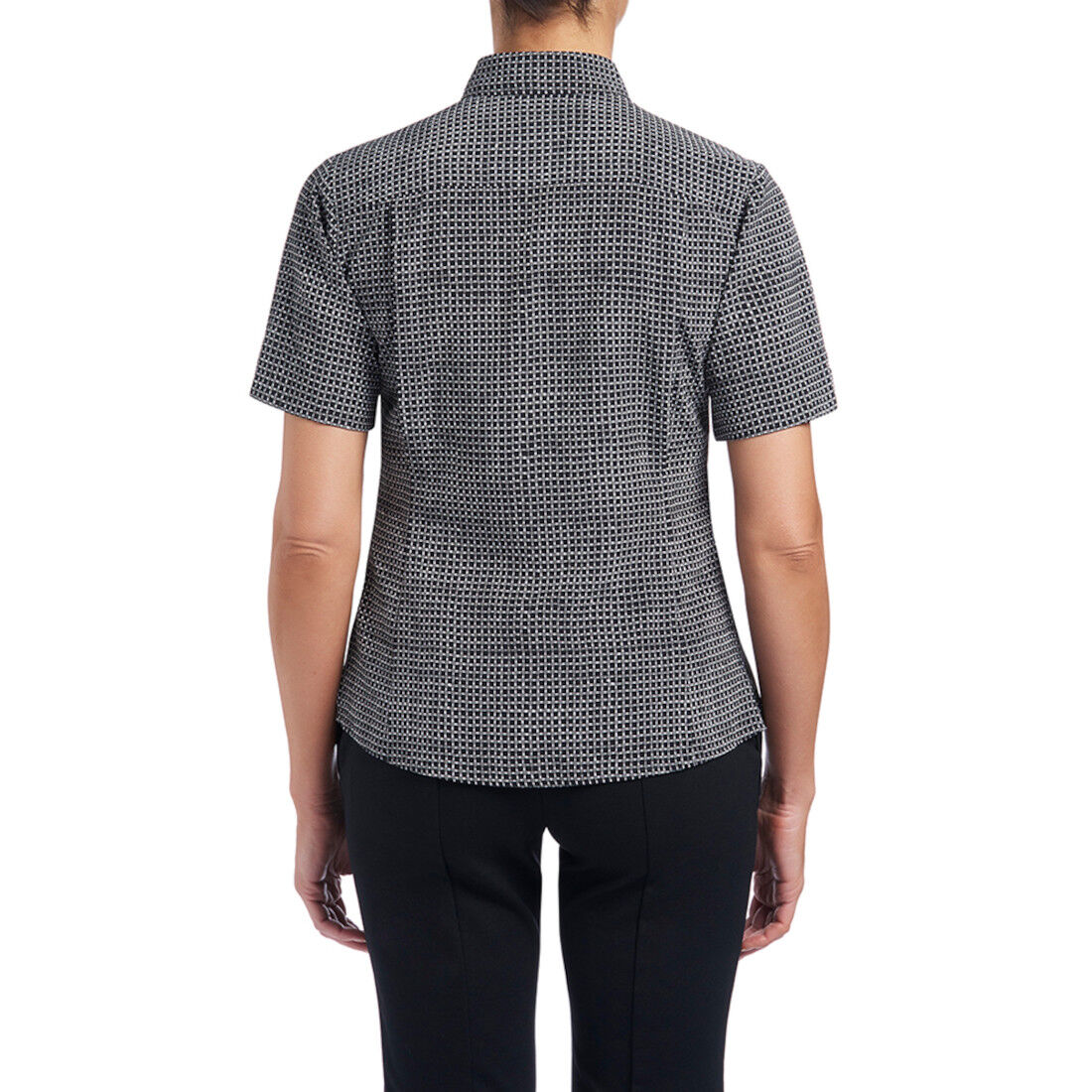 【2plan】Acted noise printing short sleeve t-shirt Pixel Print Short Sleeve Action Back Shirt