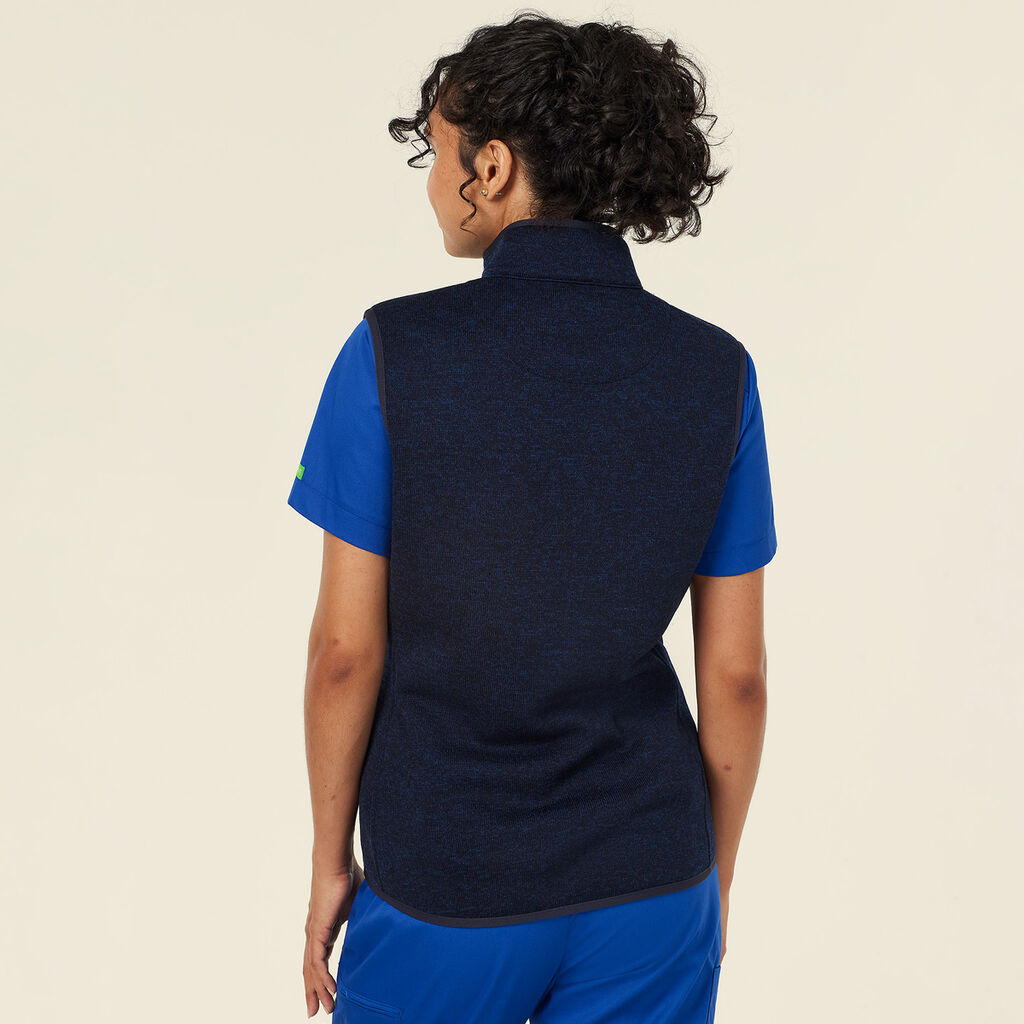 Textured Fleece Zip Front Vest