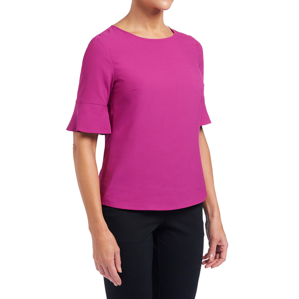 French Georgette Fluted Sleeve Top