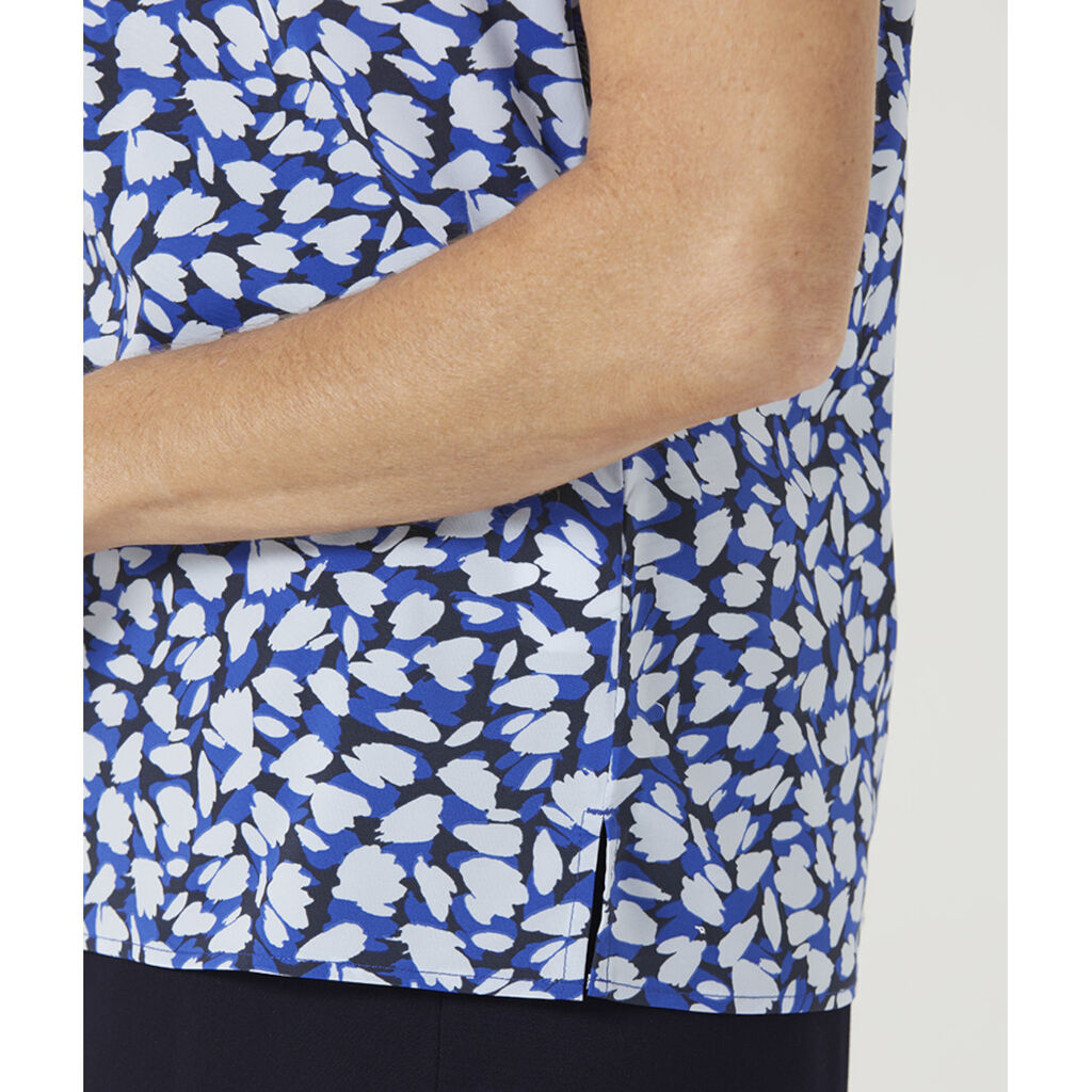 Antibacterial Petal Print Short Sleeve Top
