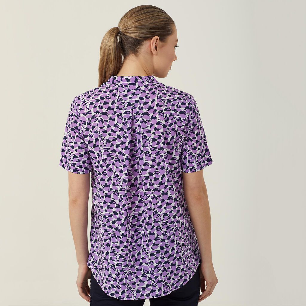Antibacterial Petal Print Short Sleeve Tunic