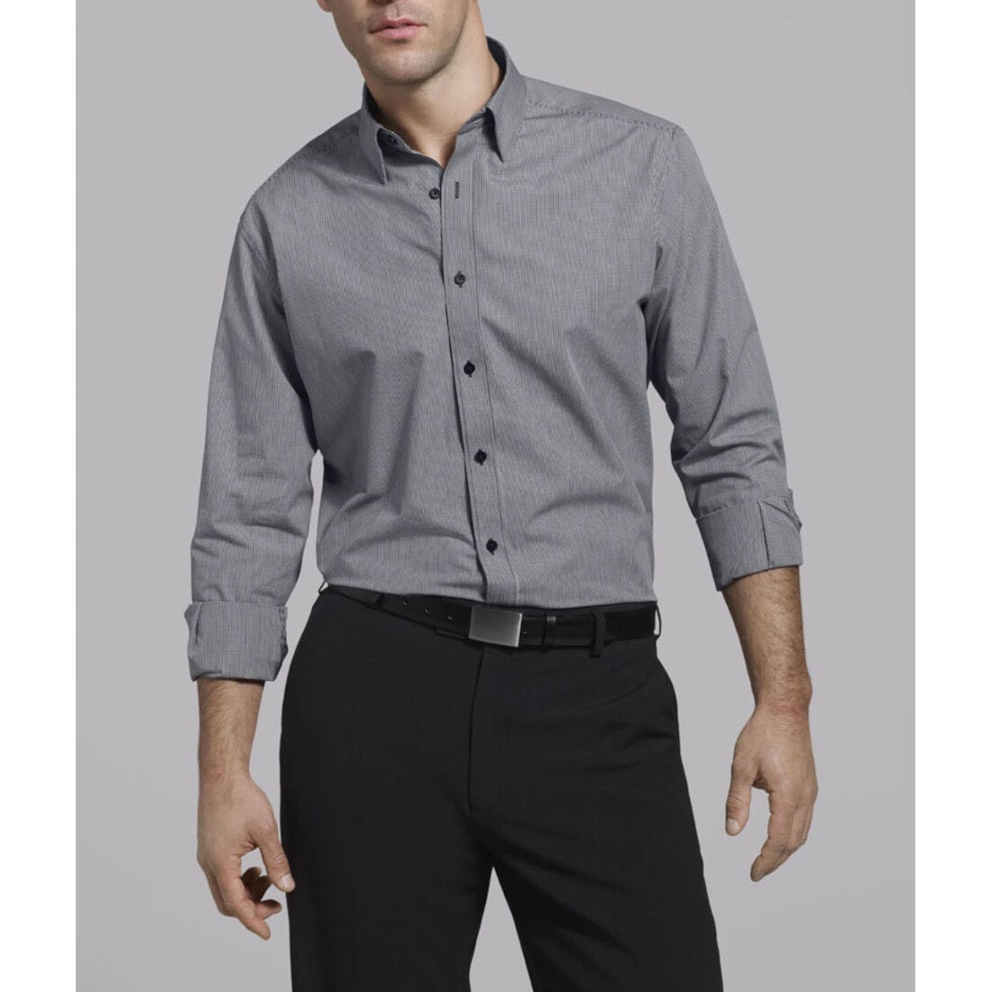 Long Sleeve Button Down Under Collar 