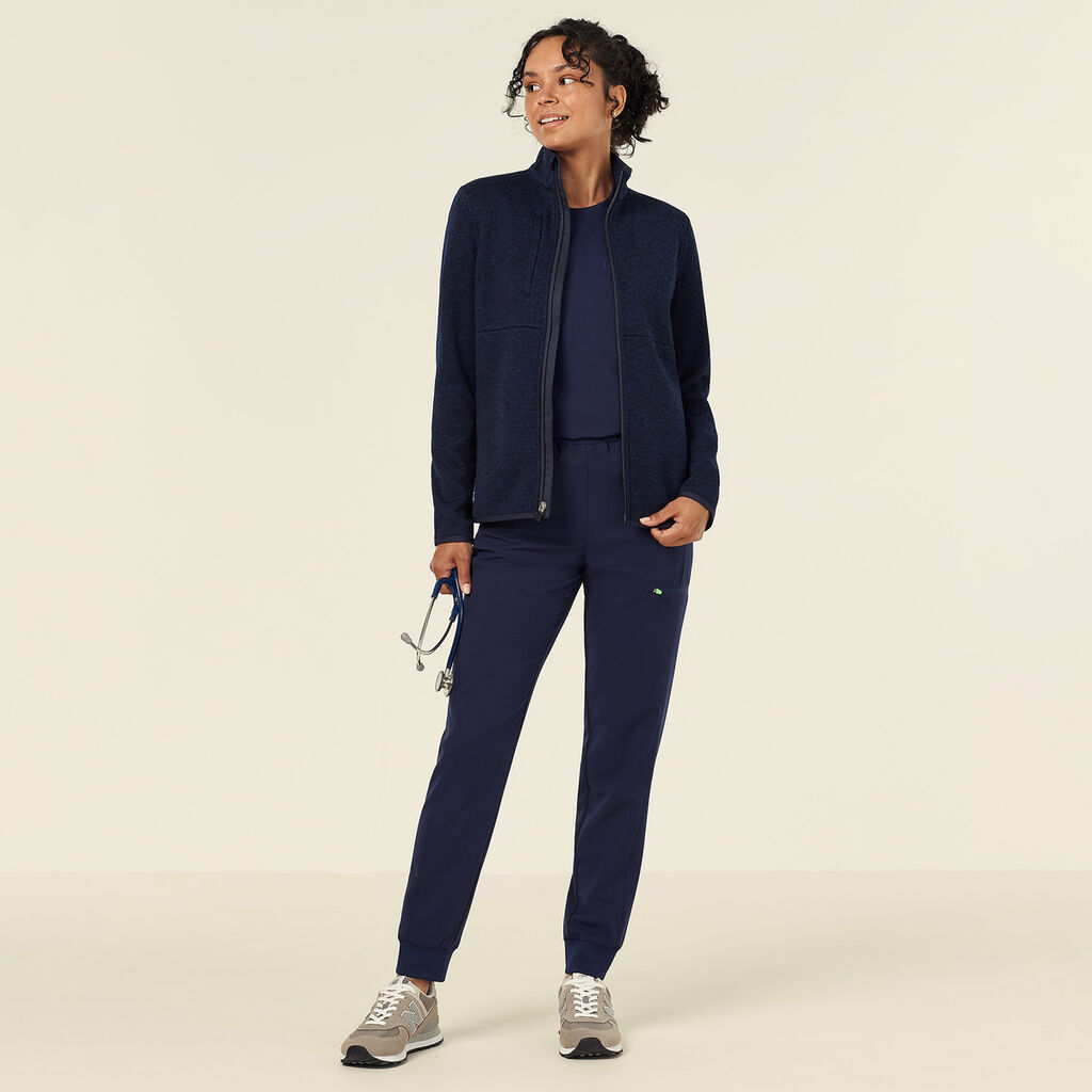 Textured Fleece Zip Front Jacket