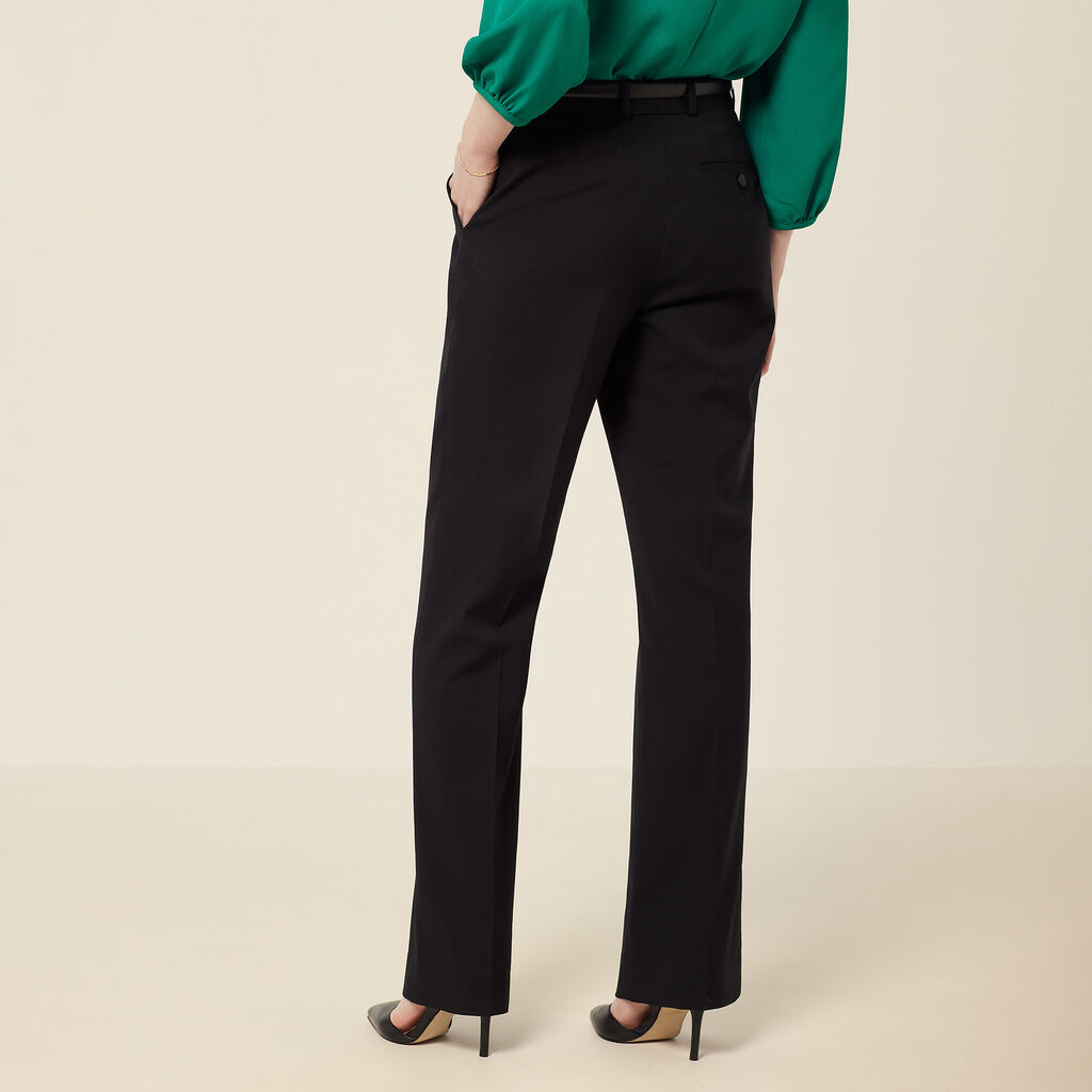 Wool Blend Twill  Secret Waist Regular Fit Pant
