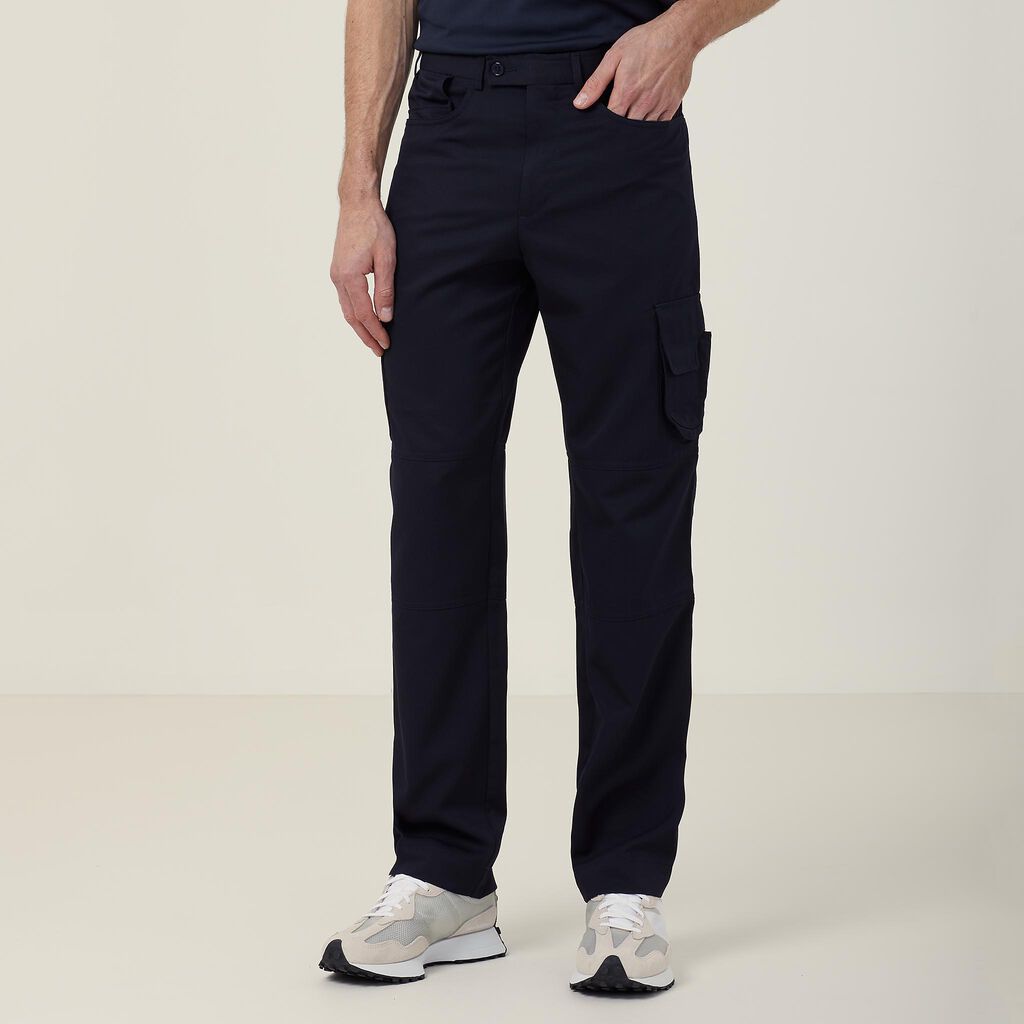 BELT LOOP WAIST PANTS - Navy blue