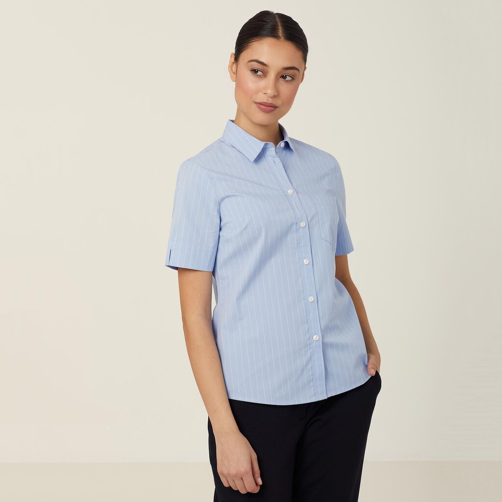 Avignon Pinstripe Stretch Short Sleeve Shirt