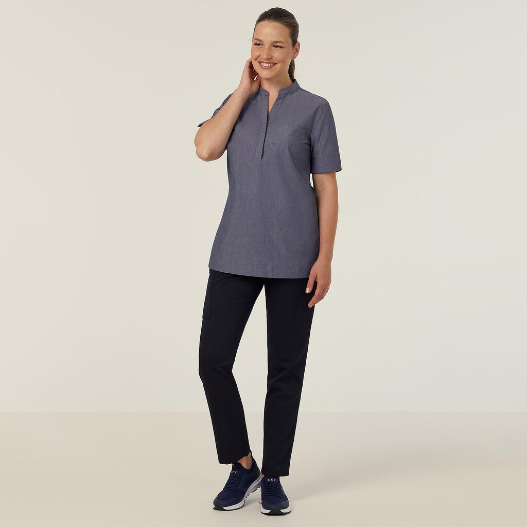 Poly Cotton End On End Short Sleeve Tunic
